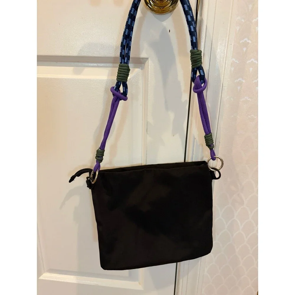 Rope Handled Black Nylon Bag